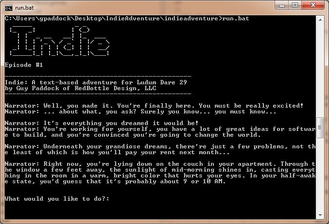 Indie: A Text-based Adventure