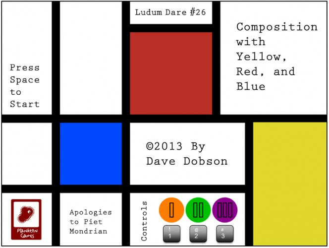 Composition with Yellow, Red, and Blue