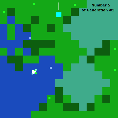 Blocks eating blocks and evolving into more blocks