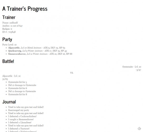 A Trainer's Progress