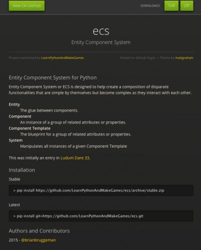 ECS in Python