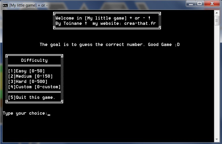 [My little game][+ or -]