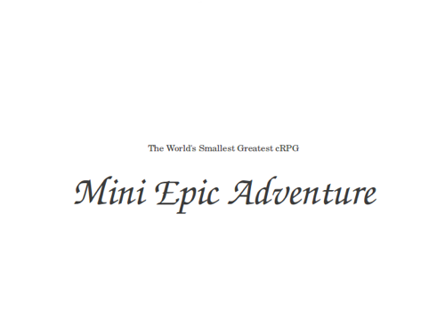 Mini Epic Adventure