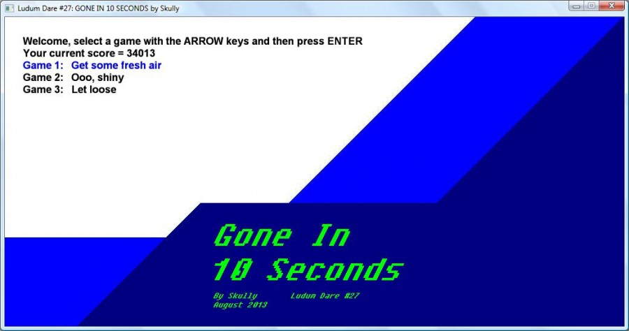 Gone in 10 seconds: a trio of mini games