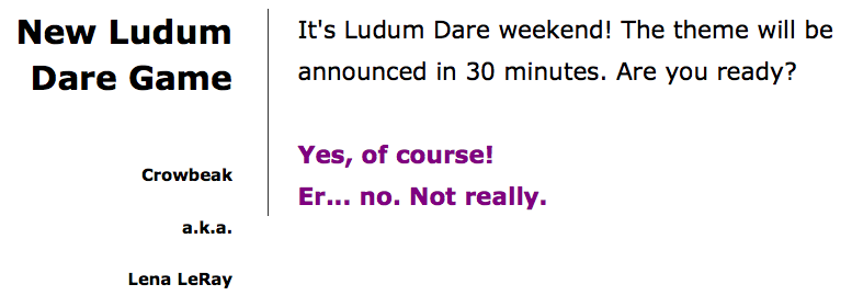 New Ludum Dare Game