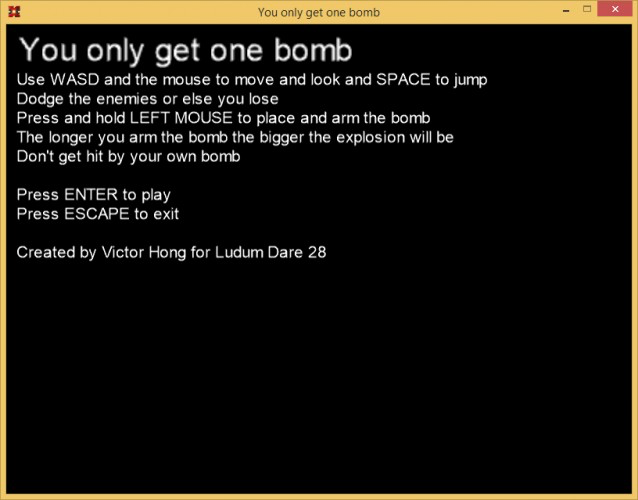 You only get one bomb
