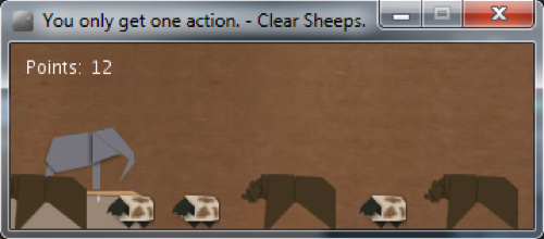 You can only get one action - clear sheeps.