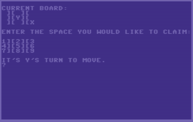Tic Tac Toe - Commodore 64