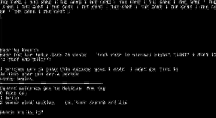 A THE GAME FOR MS-DOS