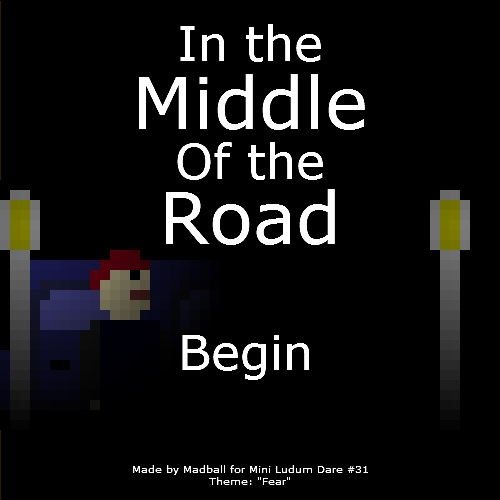 In the middle of the road
