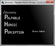 discovery . Palpable Heroic Perception