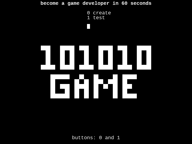 become a game developer in 60 seconds