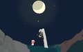 wolf and the moon