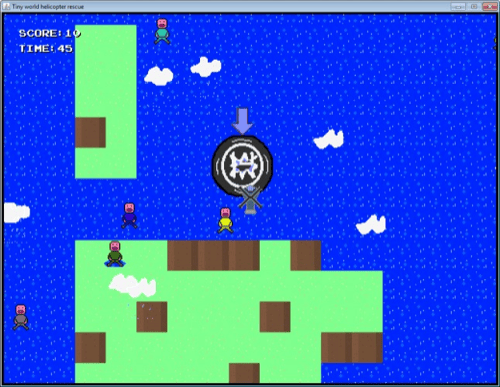 Tiny world helicopter rescue