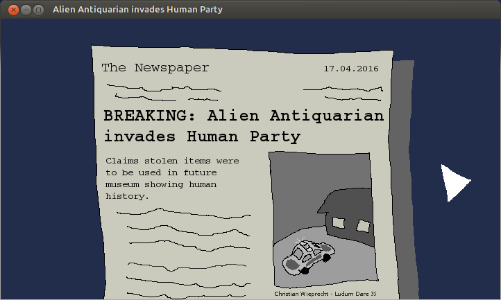 Alien Antiquarian invades Human Party