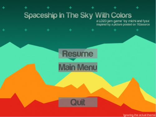 Spaceship In The Sky With Colors