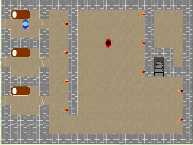 Escaping from unintelligent guards
