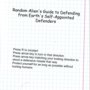 Random Alien's Guide to Defending blah blah blah
