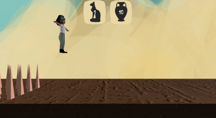 1 Person: running away from super ancient alien cats that reside in egypt because they're gonna zap their lasers and you gotta run fast if you wanna live: The Game