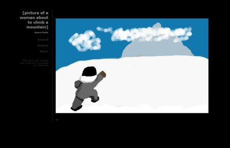 [picture of a woman about to climb a mountain]