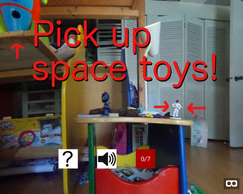 Pick up space toys!