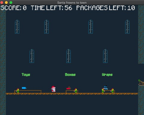 Santa frowns to town