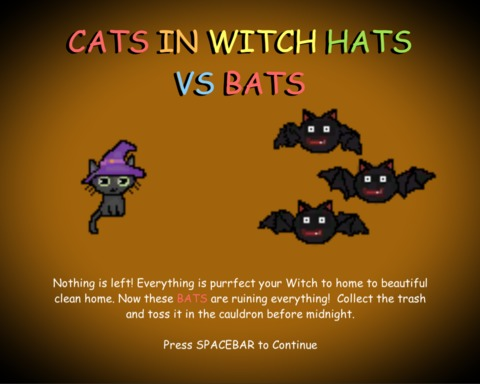 Cats with Witch Hats vs Bats