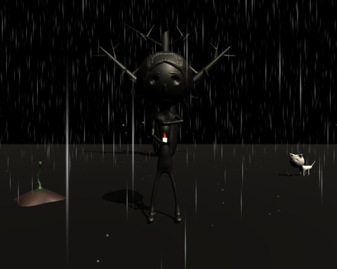 Candle in the rain