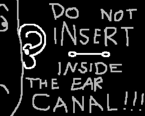 DO NOT INSERT INSIDE THE EAR CANAL!!!