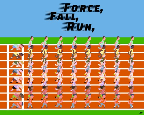 Force, Fall, Run,
