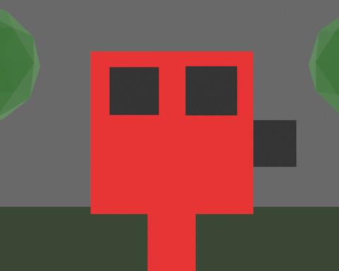 Red Cube With Gun