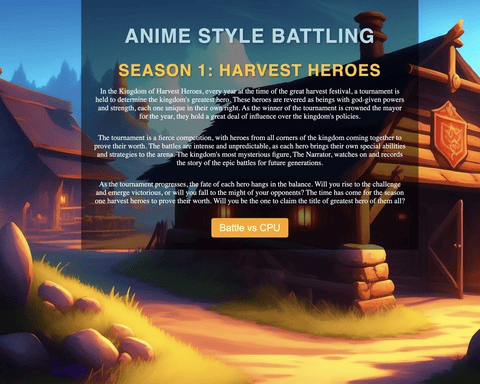Harvest Heroes: a text-based anime-style battling game