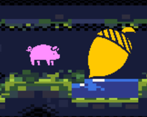 Pig Swims