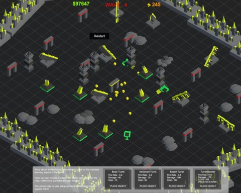 Volt Tower (Machine Learning based game)