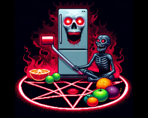 Demonic Fridge and Vegetables From Hell