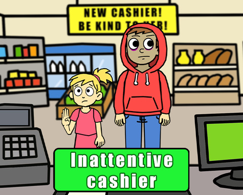Inattentive cashier