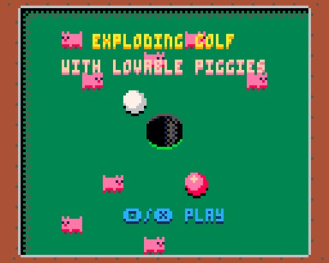 Exploding Golf, with Lovable Piggies