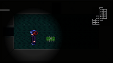 player running away from enemy